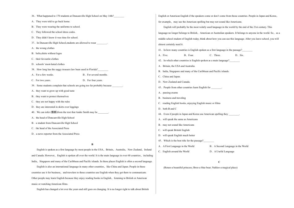 九年级英语上学期期末测试卷 01（外研版）（考试版）.doc_第3页