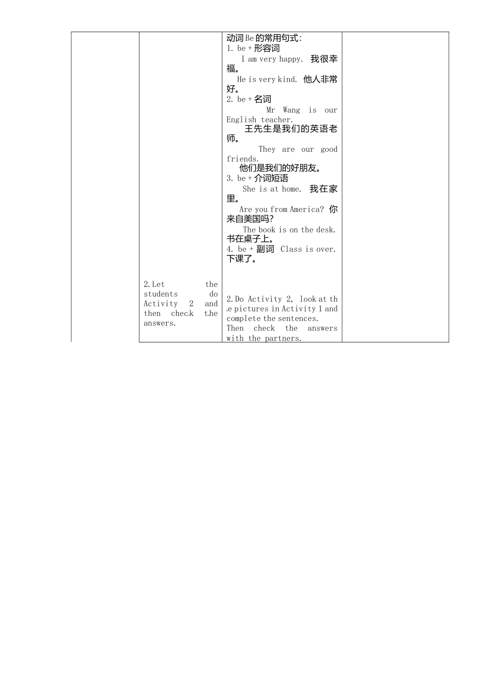 七年级英语上册 Module 1 Unit 3 Language in use教案 （新版）外研版.doc_第2页