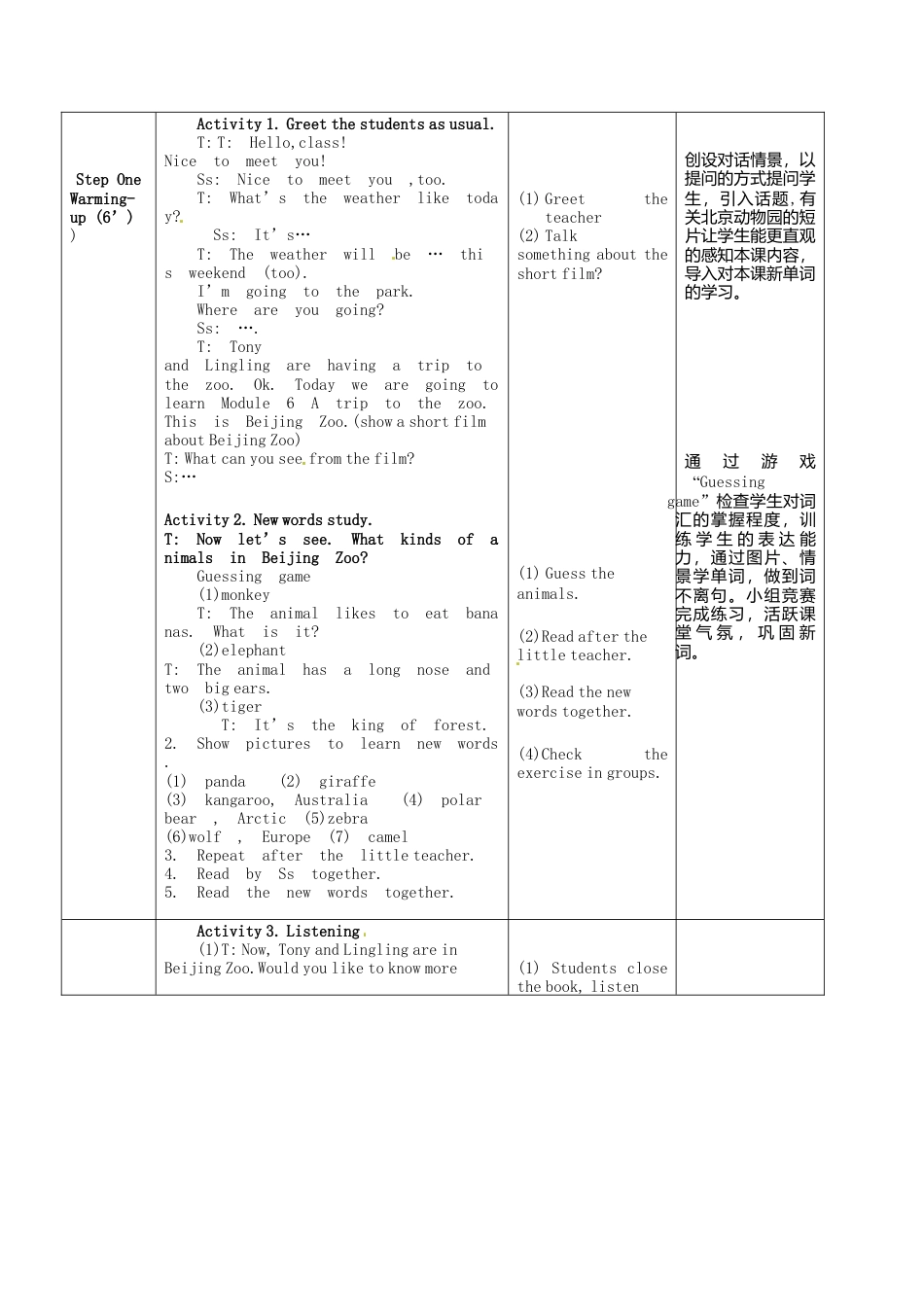 七年级英语上册 Module 6 Unit 1 Does it eat meat教案 （新版）外研版.doc_第2页