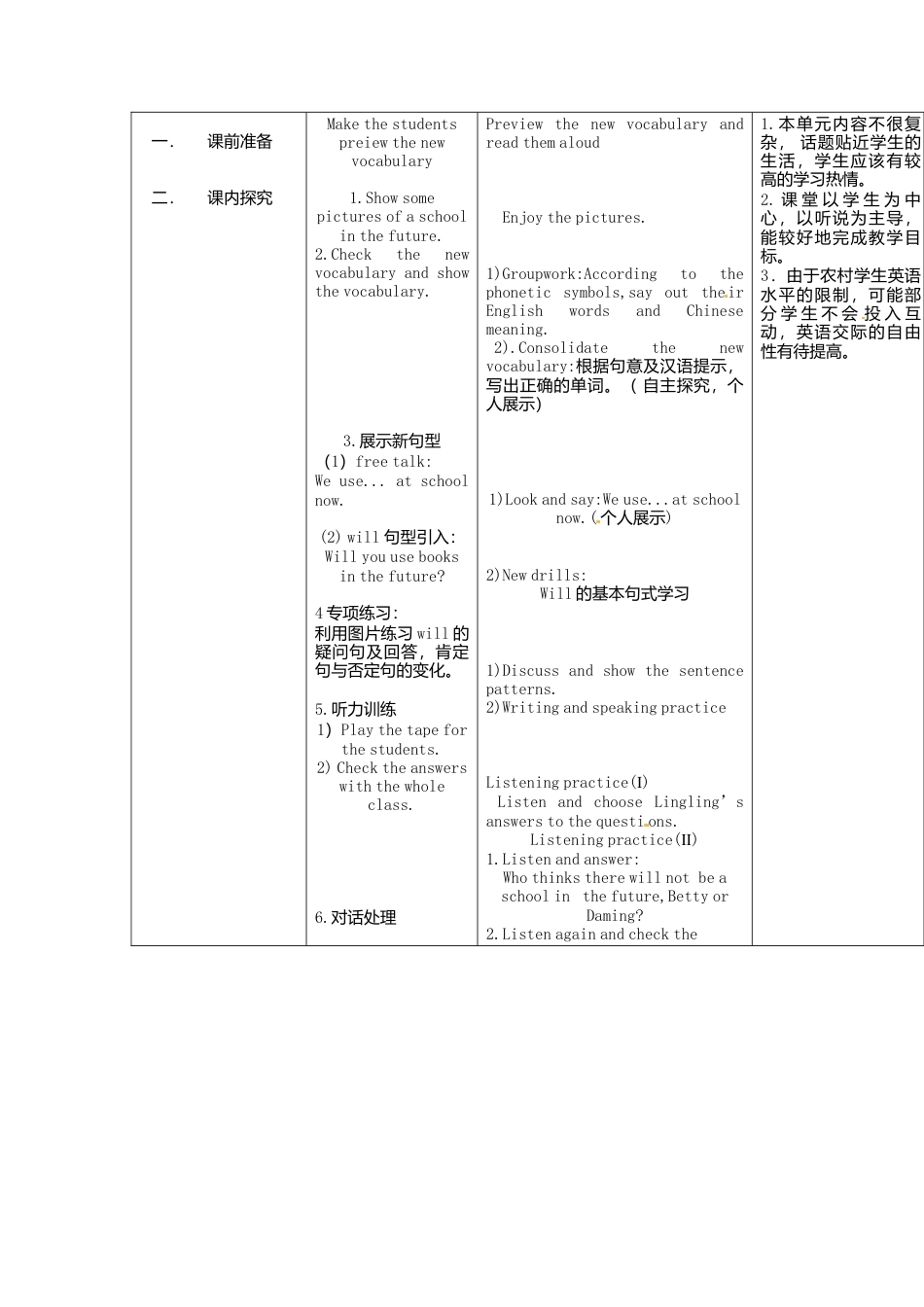 七年级英语下册Module+4+Life+in+the+future+Unit+1+Everyone+will+study+at+home教案（新外研版）.doc_第2页