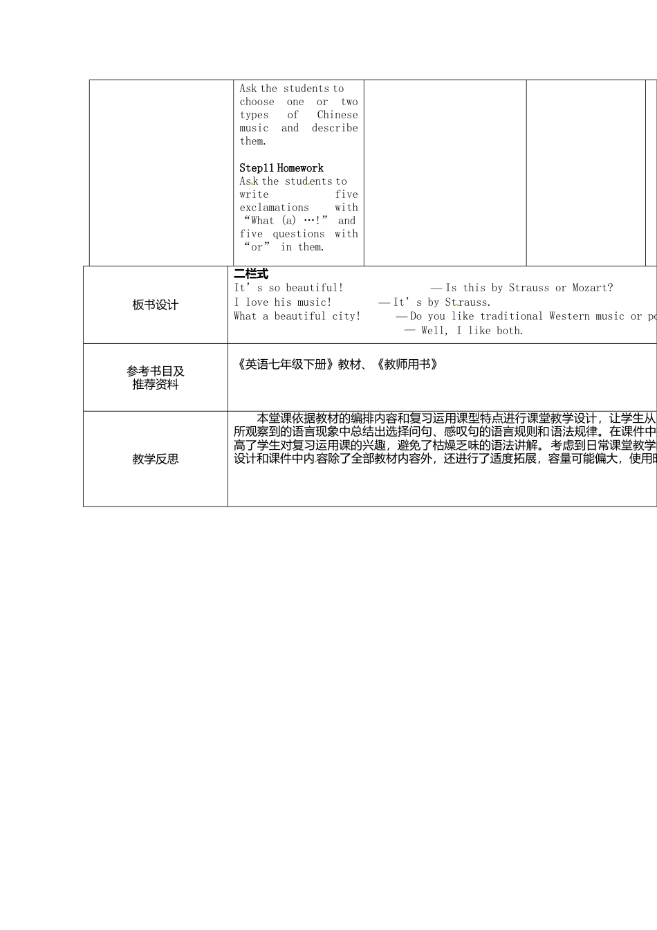 七年级英语下册Module+12+Western+music+Unit+3+Language+in+use教案（新外研版）.doc_第3页