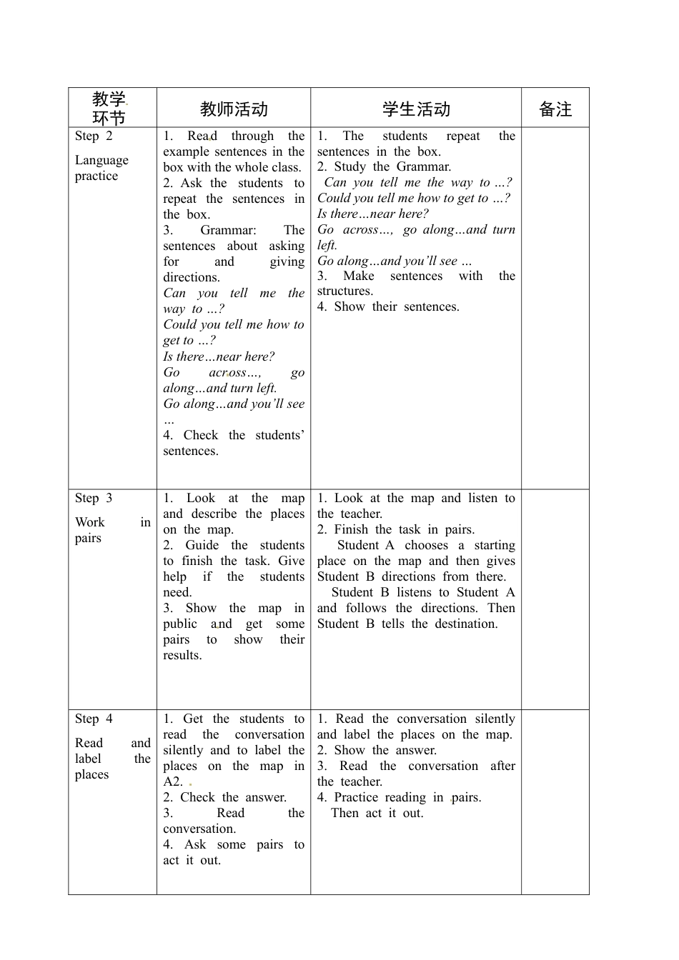 七年级英语下册教案：M6U3七、下.doc_第2页