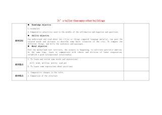 外研版八年级上册教案-Module 2 Unit 1 It’s taller than many other buildings教案.doc