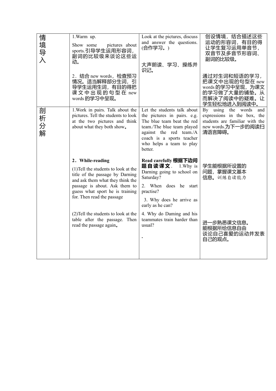 外研版八年级上册教案Module 3 Unit 2 This year we are training more carefully..doc_第2页