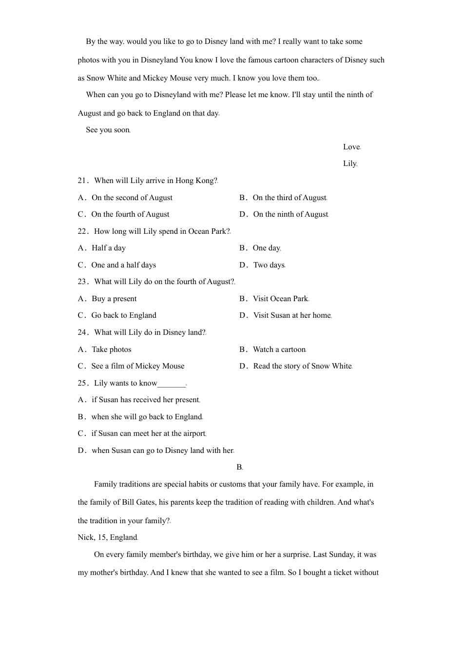 外研版八年级上册-试卷-Module5 -（外研版）原卷版.doc_第3页