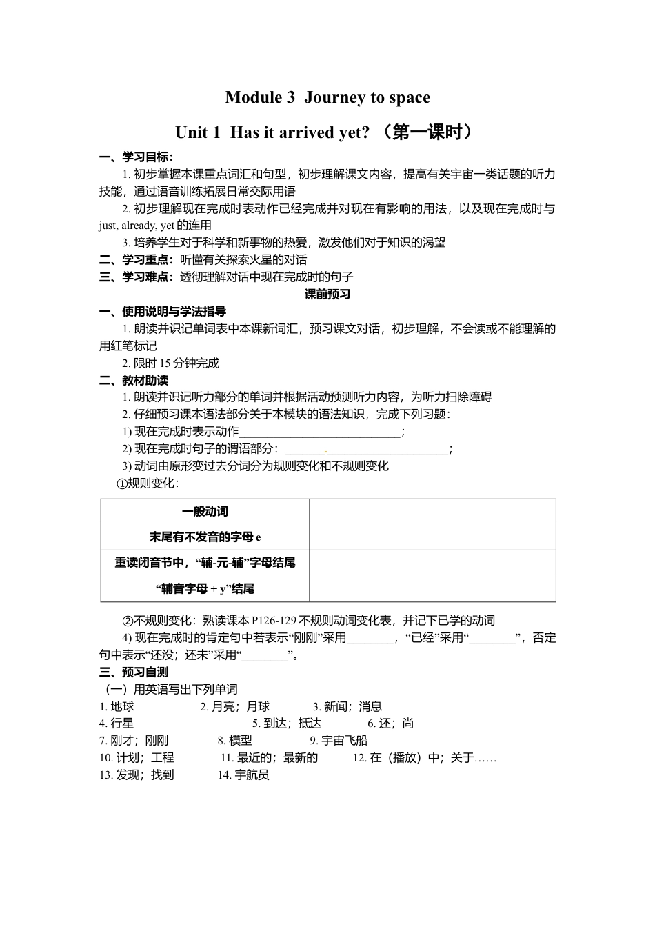 外研版八年级英语下册导学案：M3U1.doc_第1页