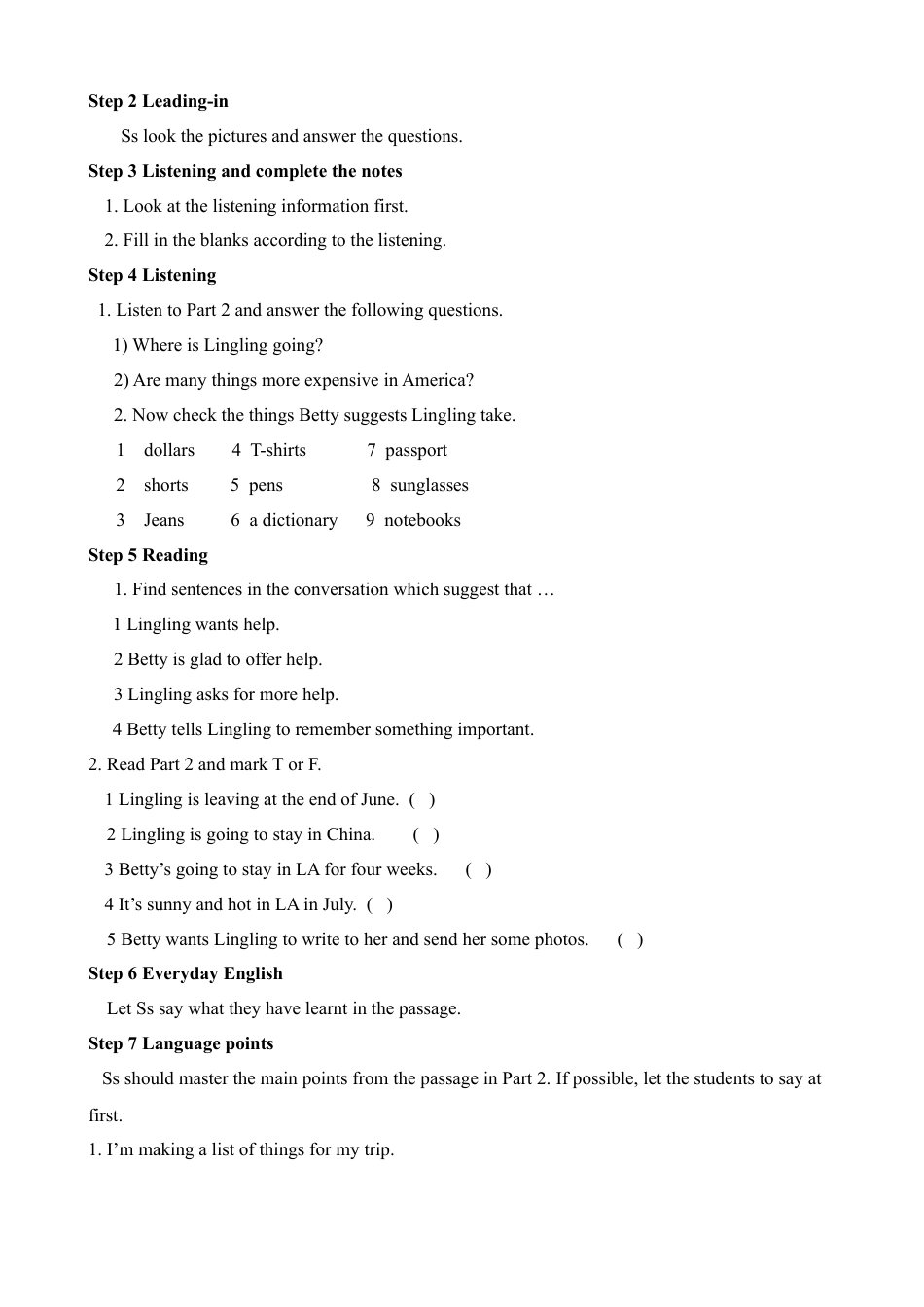 外研版八年级英语下册-教案-Module 7 Summer in Los Angeles 教案.doc_第2页