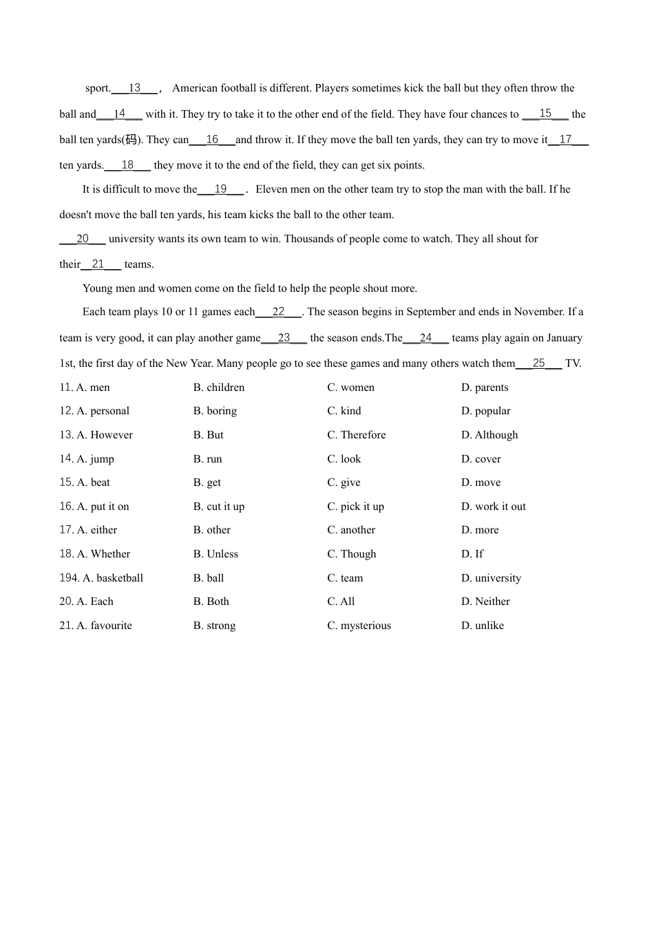 外研版九年级上册试题-8.8 Module 8 模块测试（原卷版）.doc_第2页