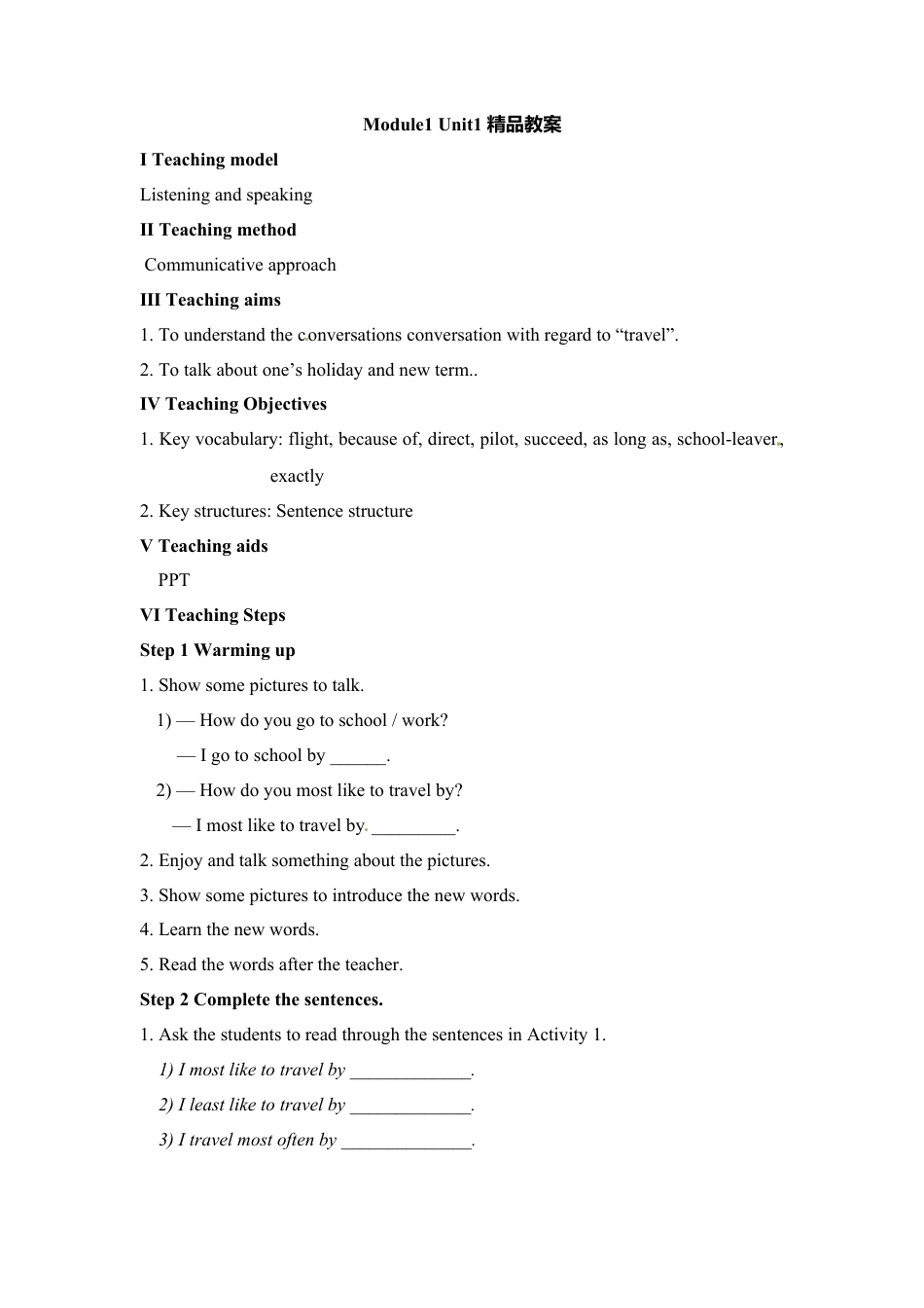 外研版九年级下册-Module1 Unit1 We toured the city by bus and by taxi.doc_第1页