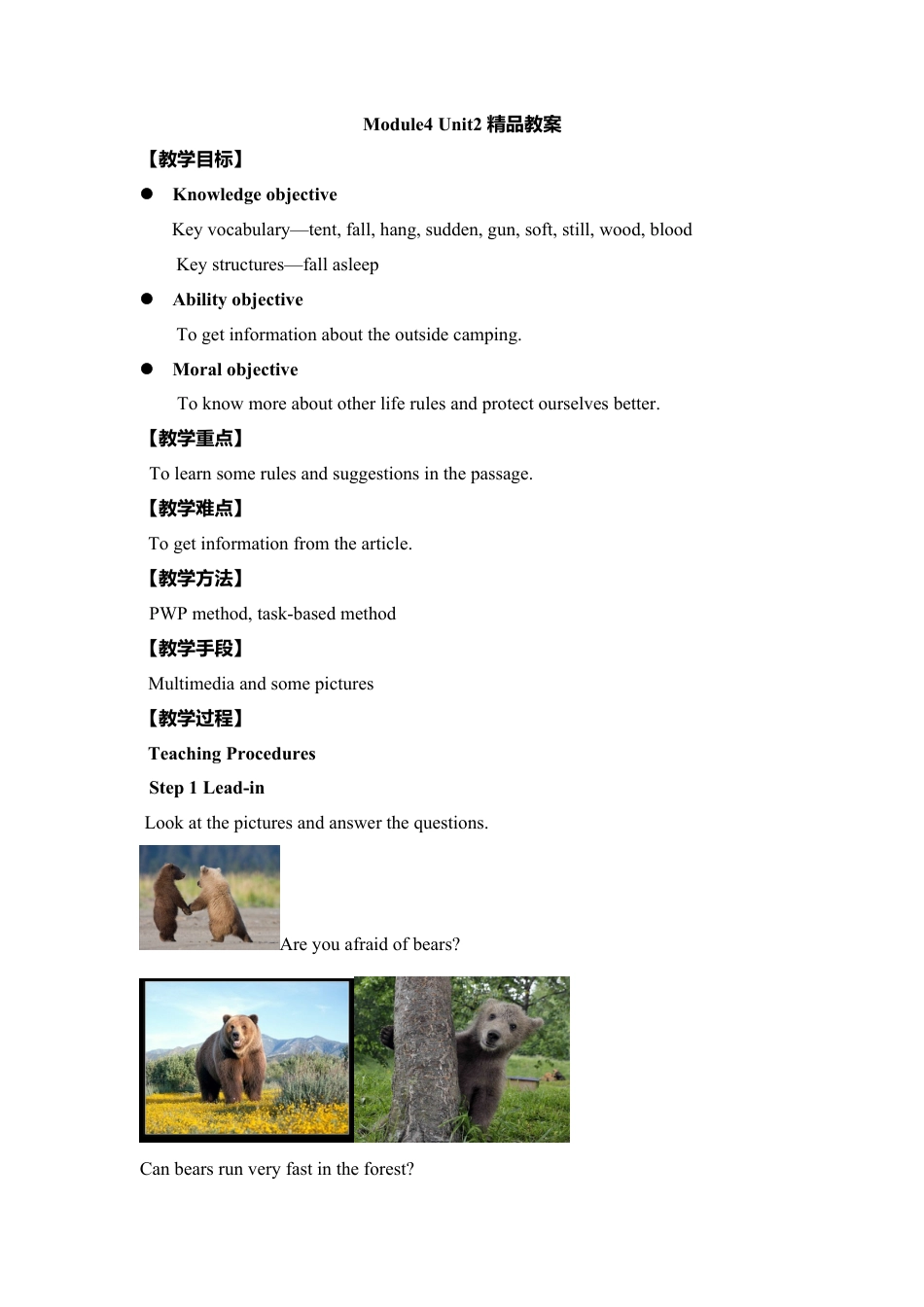 外研版九年级下册-Module4 Unit2 We must keep the camp clean精品教案.doc_第1页