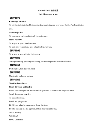 外研版九年级下册-Module5 Unit3 Language in use精品教案.doc