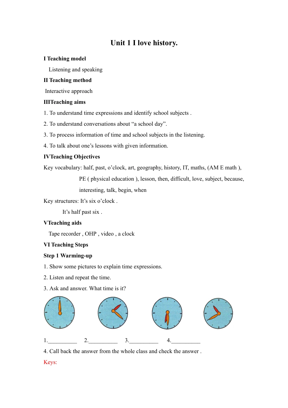 外研版七年级英语上册-教案Unit 1 (6).doc_第2页