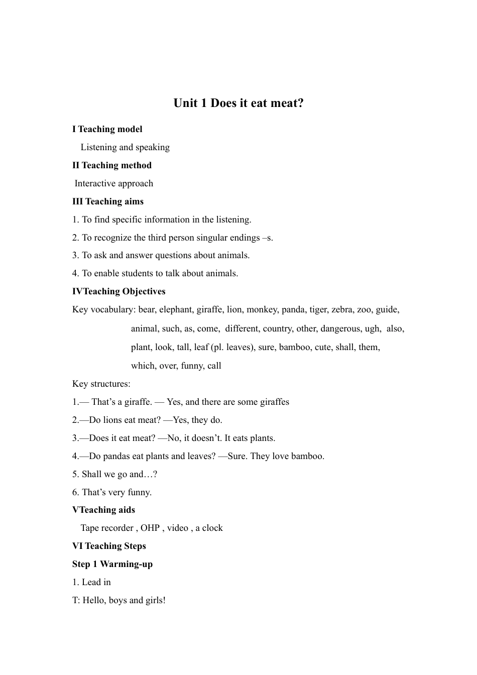 外研版七年级英语上册-教案Unit 1 (7).doc_第2页