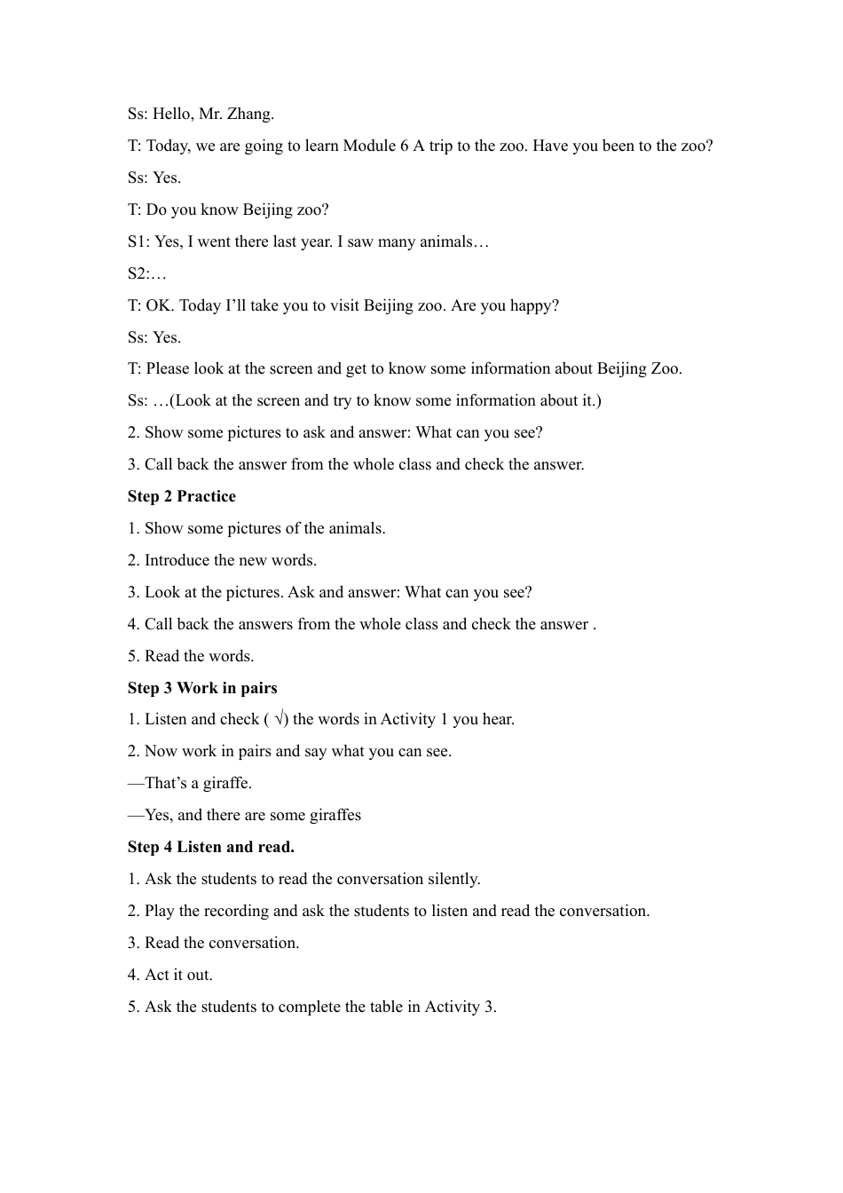 外研版七年级英语上册-教案Unit 1 (7).doc_第3页