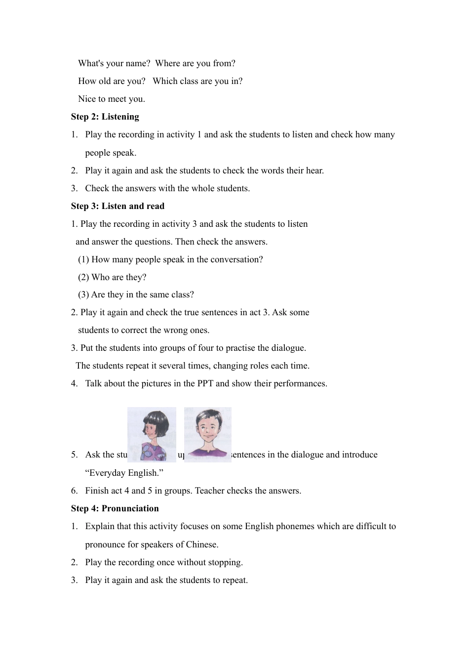 外研版七年级英语上册-教案Unit 1.doc_第2页