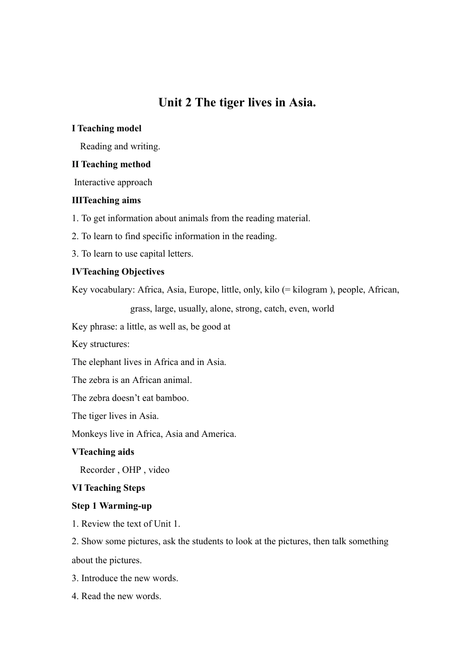 外研版七年级英语上册-教案Unit 2 (7).doc_第2页