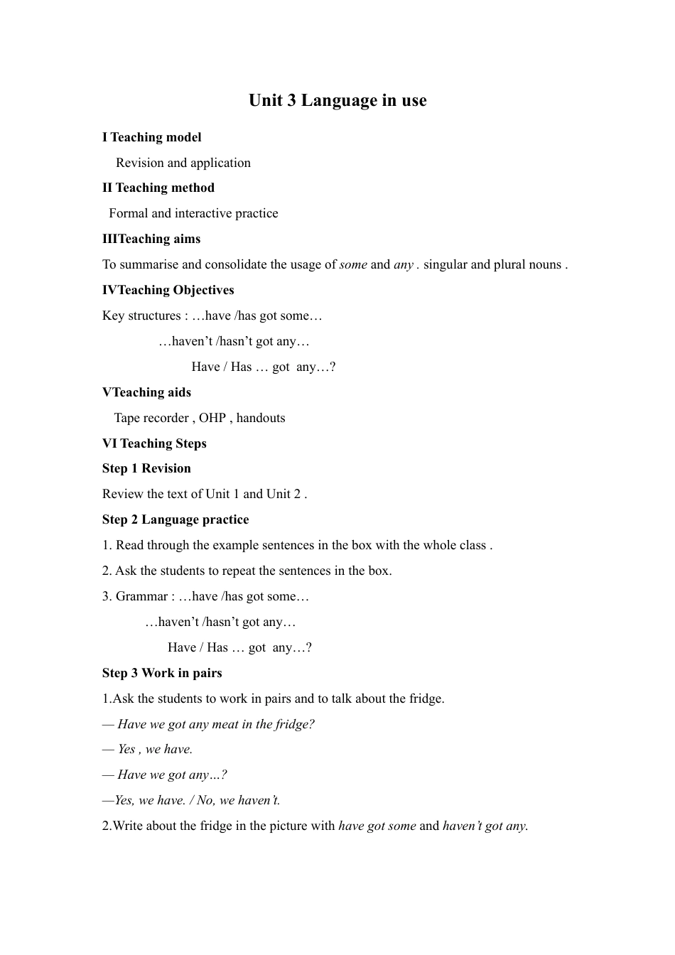 外研版七年级英语上册-教案Unit 3 (5).doc_第2页