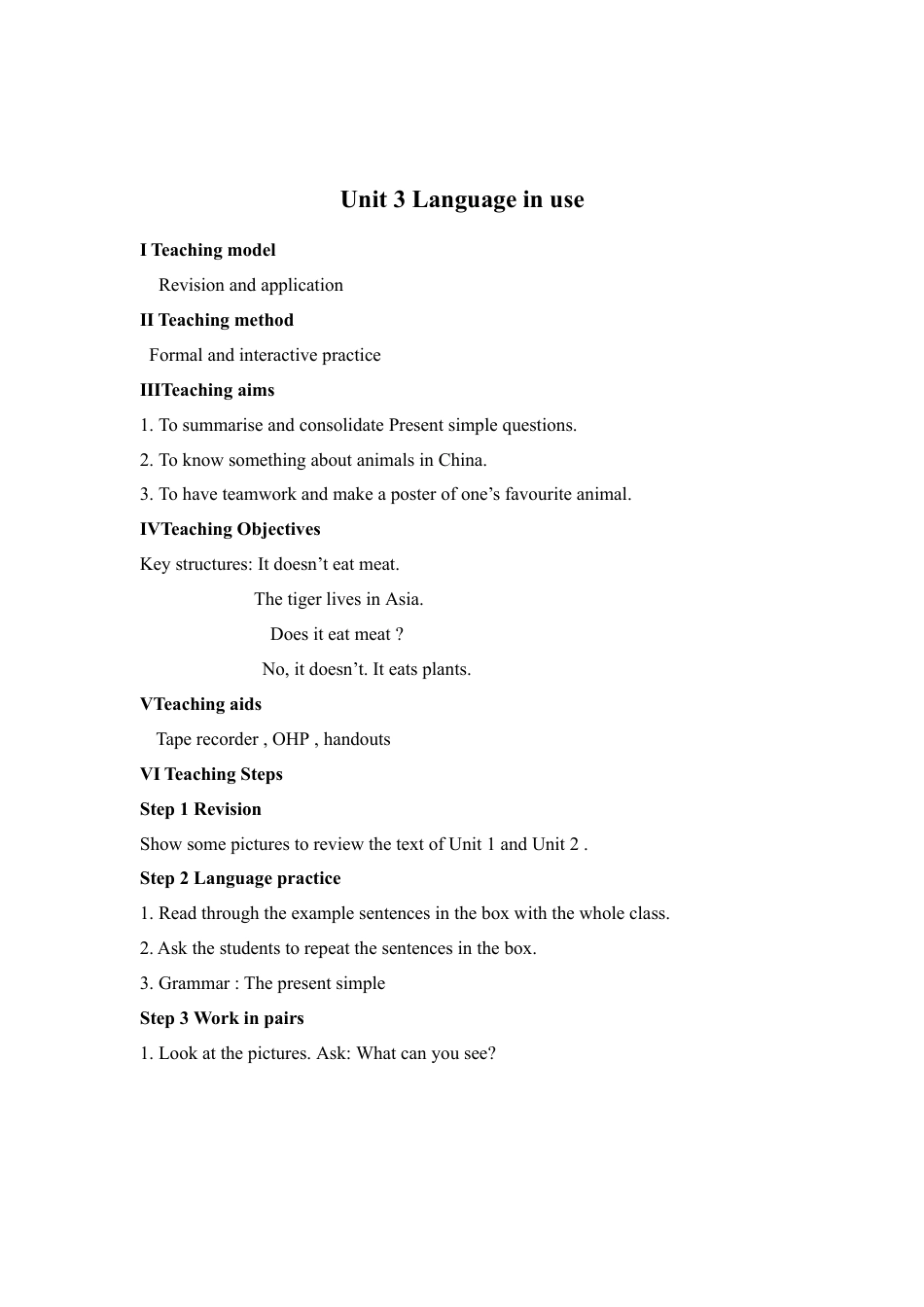 外研版七年级英语上册-教案Unit 3 (7).doc_第2页