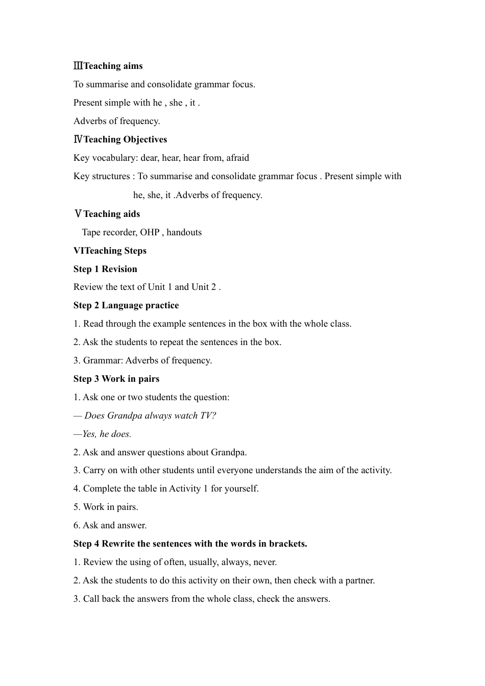 外研版七年级英语上册-教案Unit 3 (8).doc_第2页