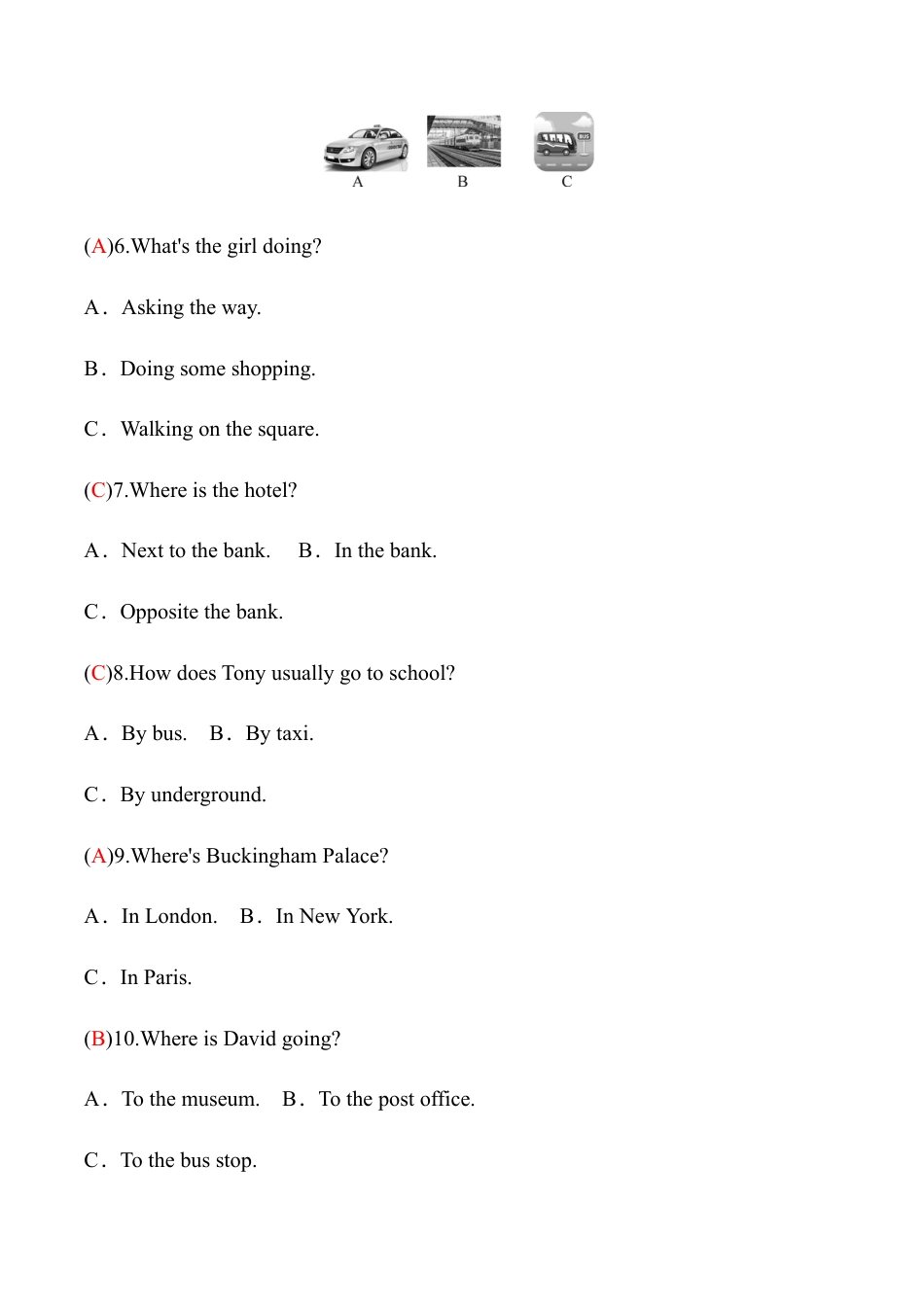 外研版七年级英语下册Module6模块过关检测题（教师版）.doc_第3页