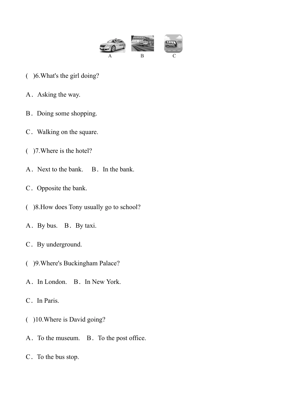 外研版七年级英语下册Module6模块过关检测题（学生版）.doc_第3页