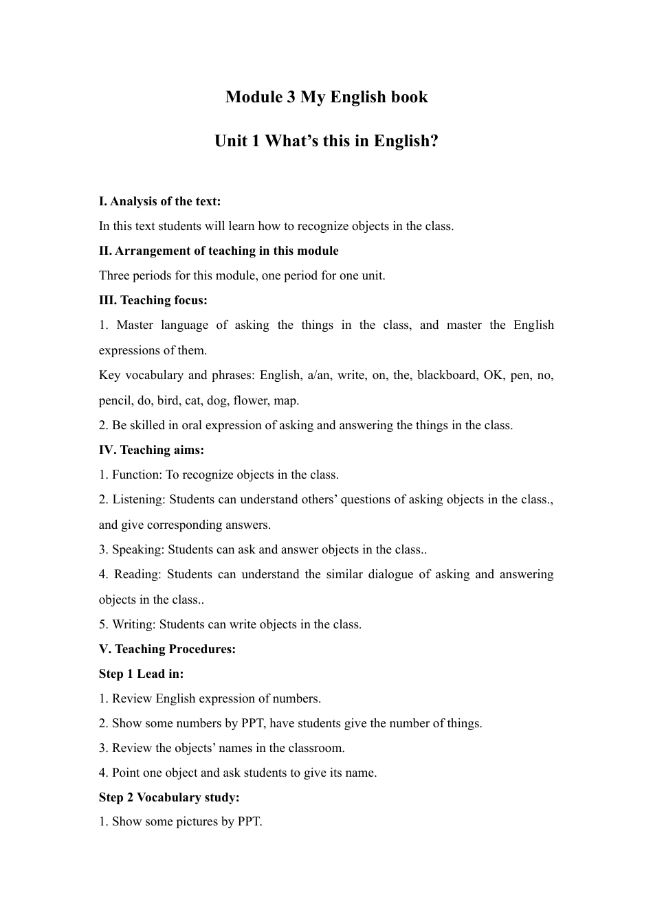 外研七年级上Starter Module 3教案.doc_第1页