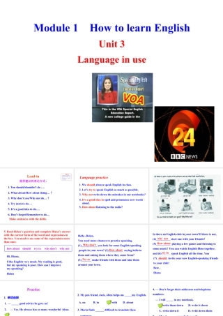 外研版初中英语PPT课件-Module 1  Unit 3.ppt