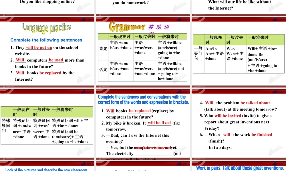 外研版初中英语九年级上-Unit 3教案 (5).ppt