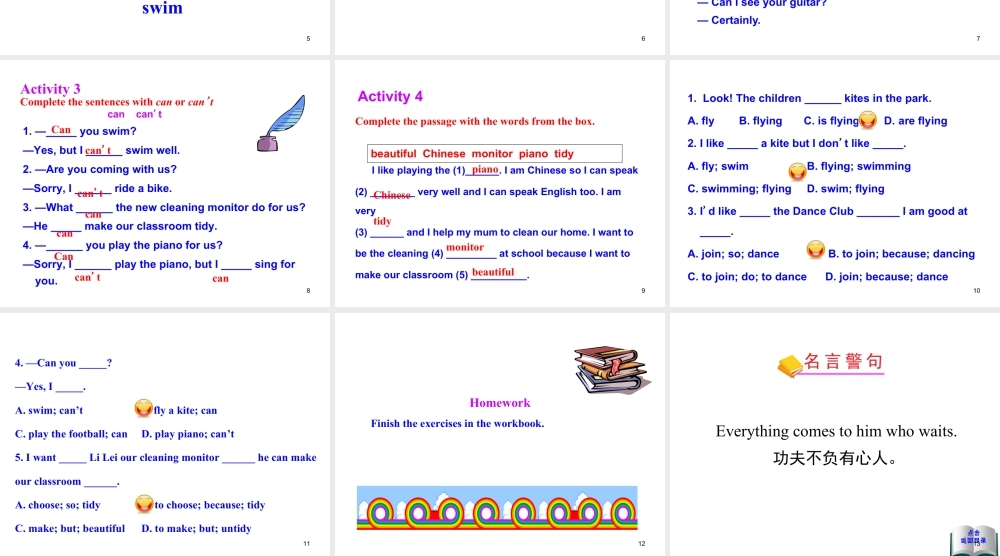 外研版初中英语七年级下册-单元课件-Module 2 Unit 3.ppt