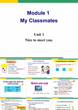 外研版七年级英语上册Module1 Unit1 课件 (共37张PPT).ppt