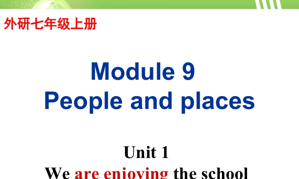 外研版七年级英语上册Module9 Unit1 课件 (共28张PPT).ppt