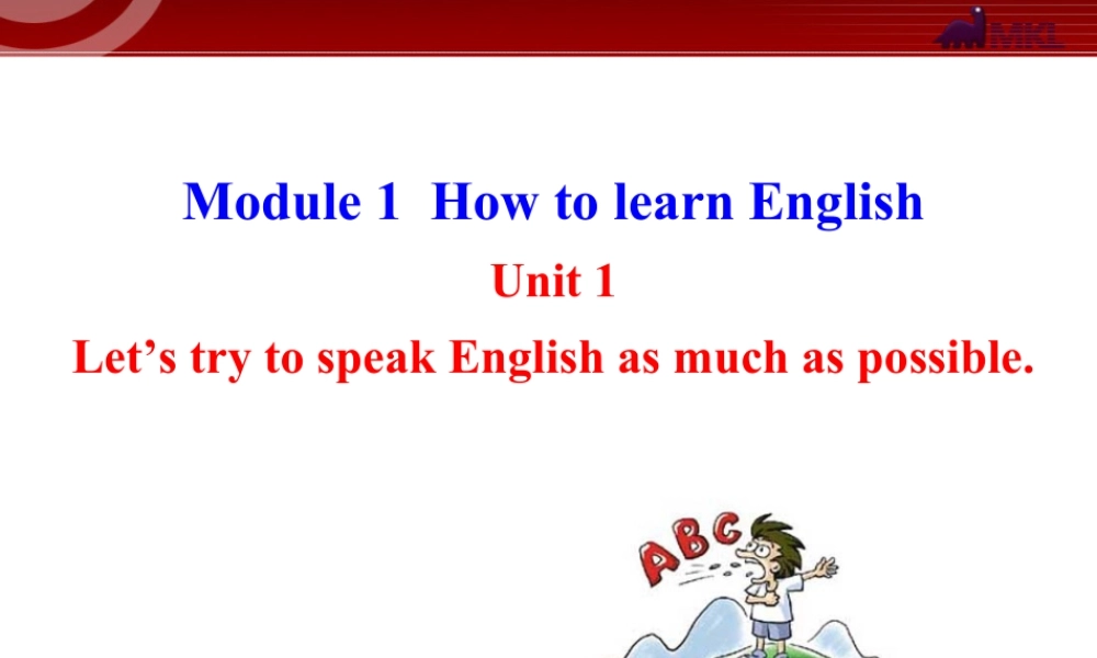 新外研版八年级英语上册配套课件：Module 1 How to learn English Unit 1.ppt