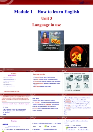 新外研版八年级英语上册配套课件：Module 1 How to learn English Unit 3.ppt