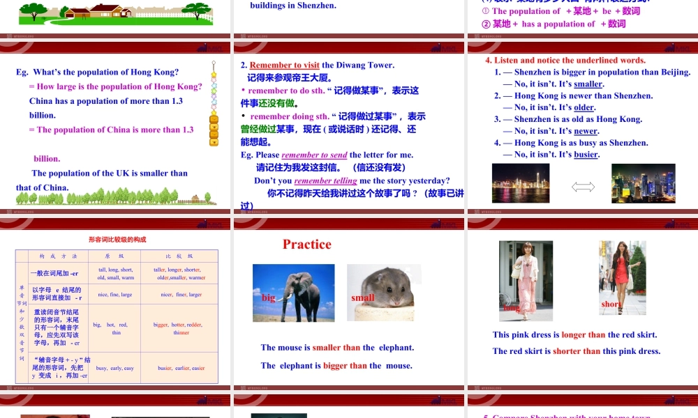 新外研版八年级英语上册配套课件：Module 2 My home town and my country Unit 1.ppt