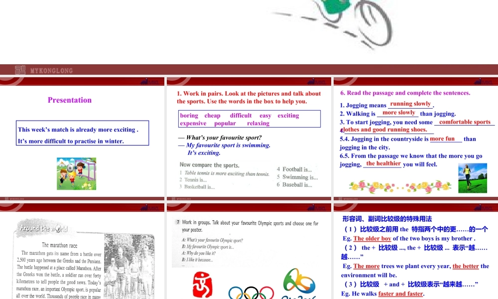 新外研版八年级英语上册配套课件：Module 3 Sports Unit 3.ppt