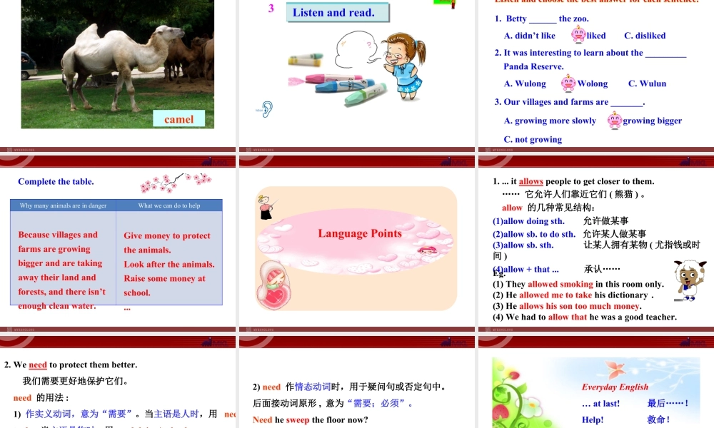 新外研版八年级英语上册配套课件：Module 6 Animals in danger Unit 1.ppt