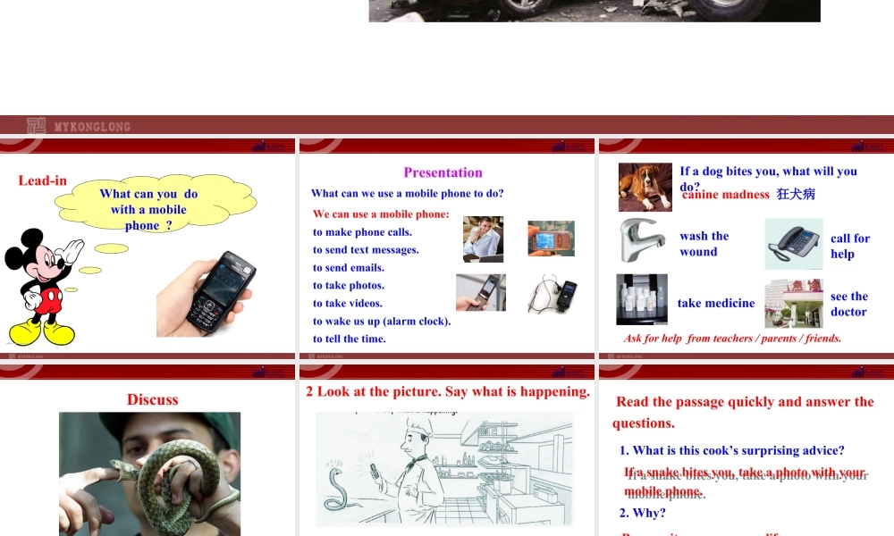 新外研版八年级英语上册配套课件：Module 8 Accidents Unit 2.ppt