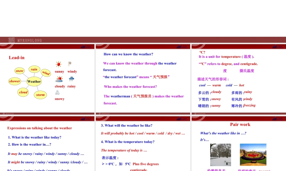 新外研版八年级英语上册配套课件：Module 10 The weather Unit 1.ppt