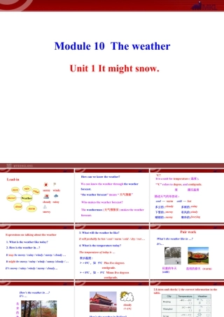 新外研版八年级英语上册配套课件：Module 10 The weather Unit 1.ppt