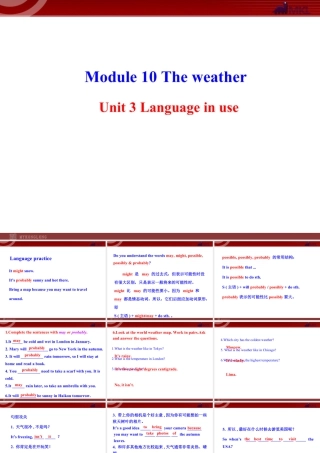 新外研版八年级英语上册配套课件：Module 10 The weather Unit 3.ppt