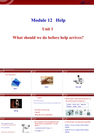 新外研版八年级英语上册配套课件：Module 12 Help Unit 1.ppt