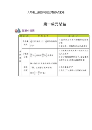 六（上）西师版数学知识重点汇总.pdf