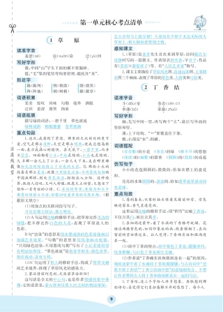 部编版六（上）第一单元核心考点清单.pdf