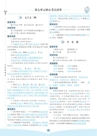 部编版六（上）语文第七单元核心考点清单.pdf