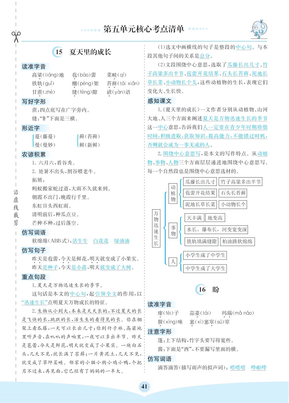 部编版六（上）语文第五单元核心考点清单.pdf_第1页
