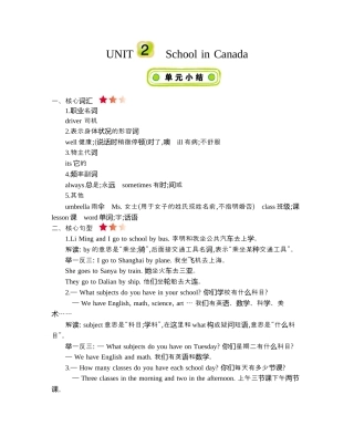 小学六年级（上）冀教版英语 Unit 2 知识重点.docx