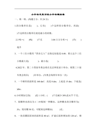 【人教版】名校小升初模拟卷三.docx