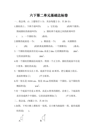 六下第二单元基础达标卷（SJ）.pdf