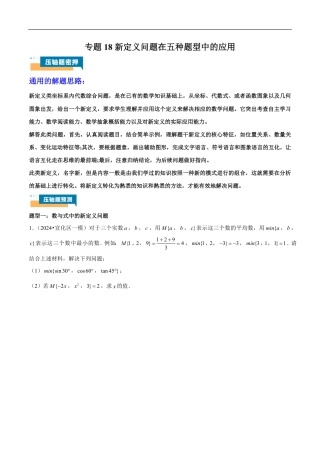 2026年中考数学压轴题-专题18 新定义问题在五种题型中的应用（含解析）全国通用.pdf