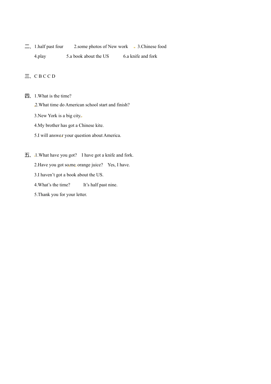 六年级上册英语一课一练-Module 6 Unit 1 I have got some Chinese chopsticks 外研一起（word，含答案）.doc_第3页